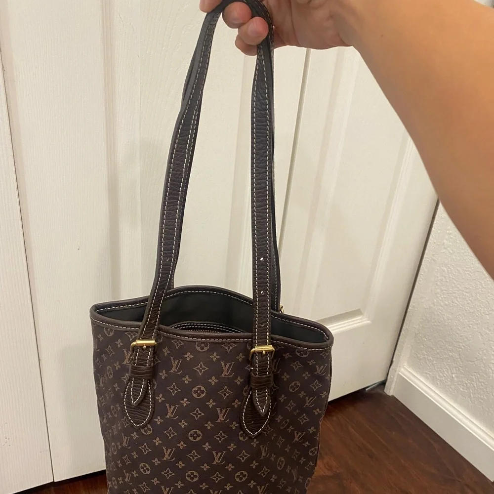 Louis Vuitton Brown Mini Lin PM bucket bag Excellent Condition - Picture 2 of 6